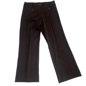 Mode de Vie Dress Brown Stretch Dress Pants Trouser Front Zipper Pockets Size 14